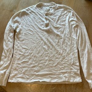 Rag & Bone Men’s Henley Shirt, White (S)